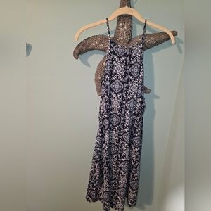 nine britton Navy and White Paisley Maxi Dress